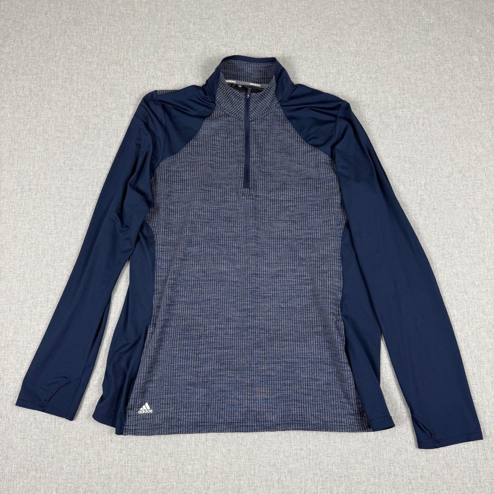 Adidas Golf Navy Blue Quarter Zip Pullover Shirt Mens XL DP5793 Long Sleeve